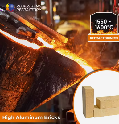 آجر های آتشین آلومینیوم با دمای بالا Lz-55/Lz-65/Lz-75 آلومینیوم آجر های پوشش آتش شکن برش جوش برای ذوب صنعتی
